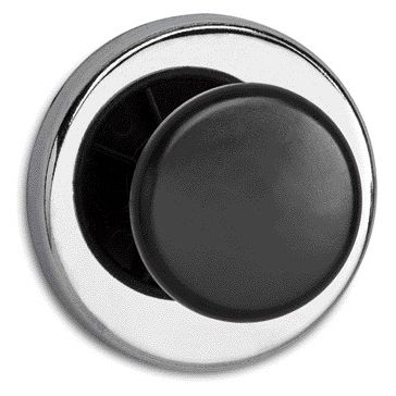 MAUL - Magnet mit Knopf Ø65mm Zugkraft 12kg chrom/schwarz | 4 Stück