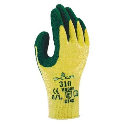Showa - Handschuh 310 Grip Latex S grün/gelb