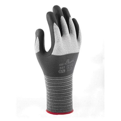 Showa - Grip-Handschuh 381 Nitril l grau | 12 Stück