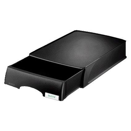 Leitz - Briefablage Plus mit Schublade A4 Maxi schwarz | 4 Stück
