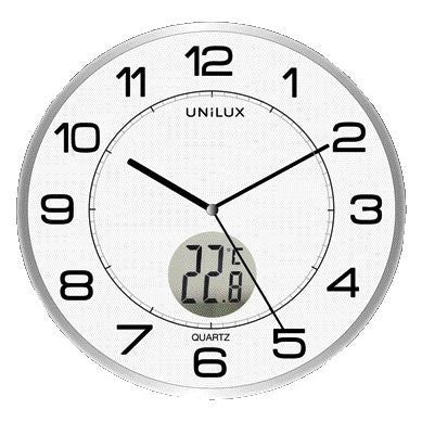 UNILUX - Wanduhr Tempus Ø 30,5cm hellgrau/weiß