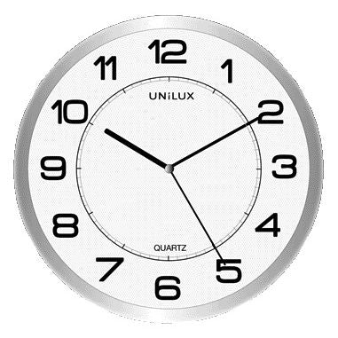Unilux - Wanduhr Magnet Ø 30,5cm hellgrau/weiß