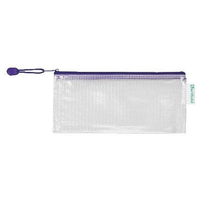 Quantore - Aufbewahrungstasche mit Reißverschluss 250x115mm PVC blau | 8 Stück