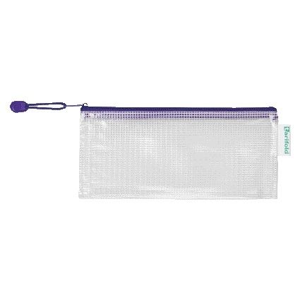 Quantore - Aufbewahrungstasche mit Reißverschluss 250x115mm PVC blau | 8 Stück