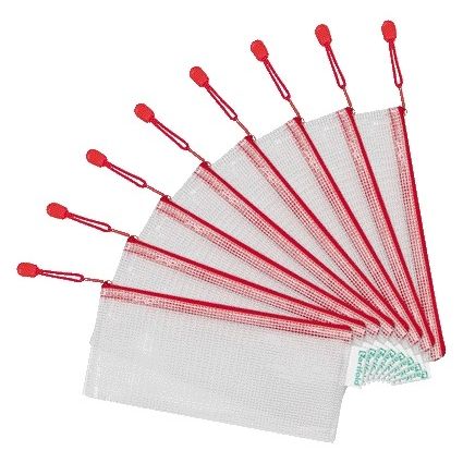 Tarifold - Aufbewahrungstasche mit Reißverschluss 250x115mm PVC rot