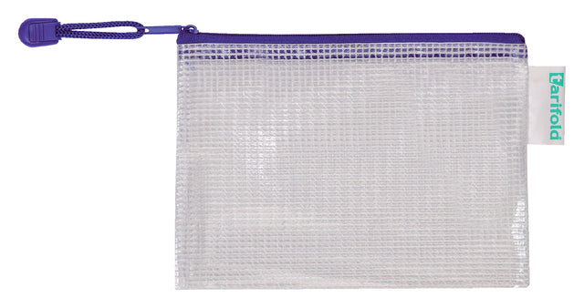 Aufbewahrungstasche Tarifold mit Reißverschluss 175x125 mm PVC Blau | 8 Stücke