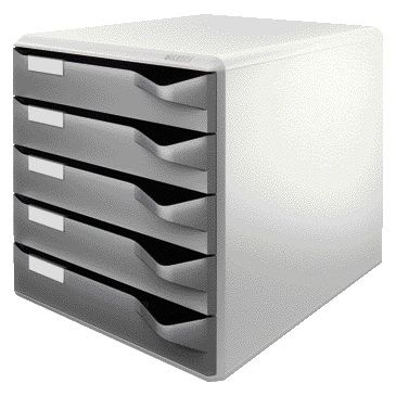 Leitz - Schubladenelement A4 5 Schubladen dunkelgrau/weiß
