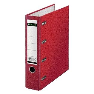 Leitz - Giro-Bankordner A4 mit Doppelmechanik 80mm PP rot