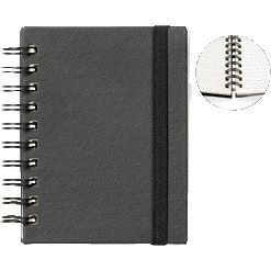 Quantore - Notizbuch A6 Spirallinie 192 Seiten 80gr schwarz | 3 Stück