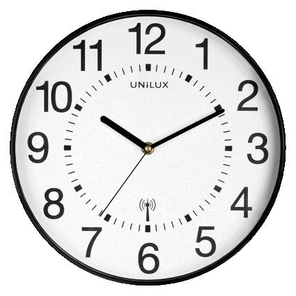 Unilux - Wanduhr Wave funkgesteuert Ø 30cm schwarz/weiß