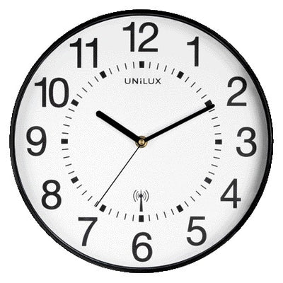 Unilux - Wanduhr Wave funkgesteuert Ø 30cm schwarz/weiß