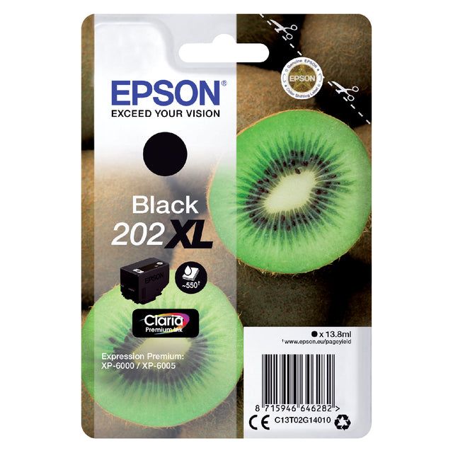 Epson - Ink Patrone 202XL, 550 Seiten, OEM C13T02G14010, Schwarz