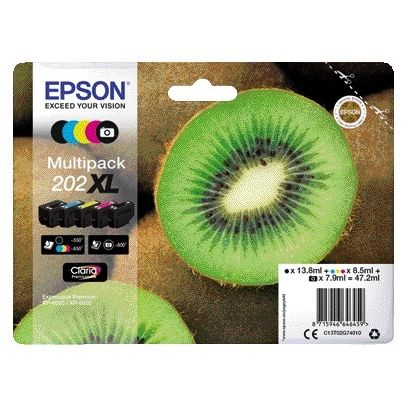 Epson - Tintenpatrone 202XL T02G74 Schwarz + 3 Farben + Fotoschwarz