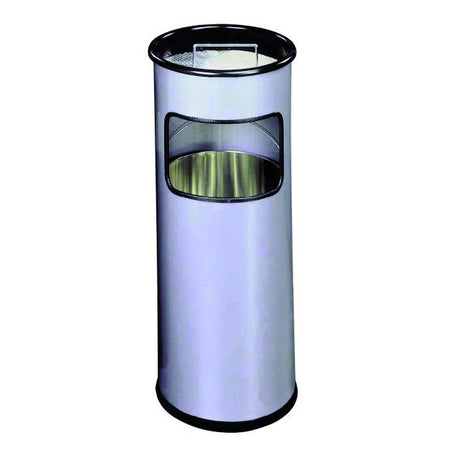 Langlebig - Papierkorb aus Asche 3330-23 rund silbermetallic