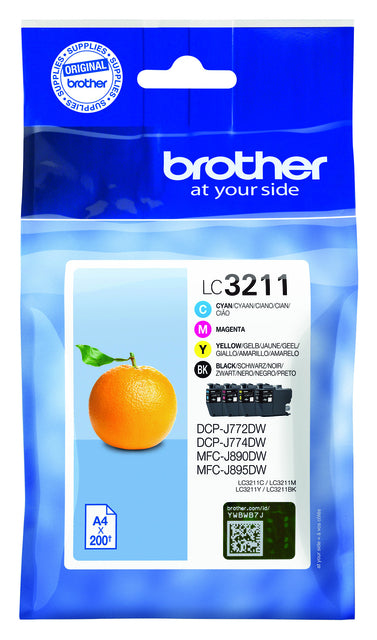 Tintenpatronenbruder LC-3211 Schwarz + 3 Farben