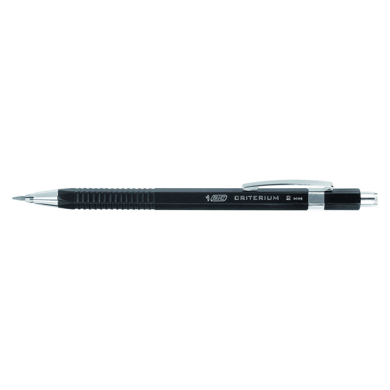 BIC – Druckbleistift HB 2 mm mit Radiergummi-Metallclip | 12 Stück
