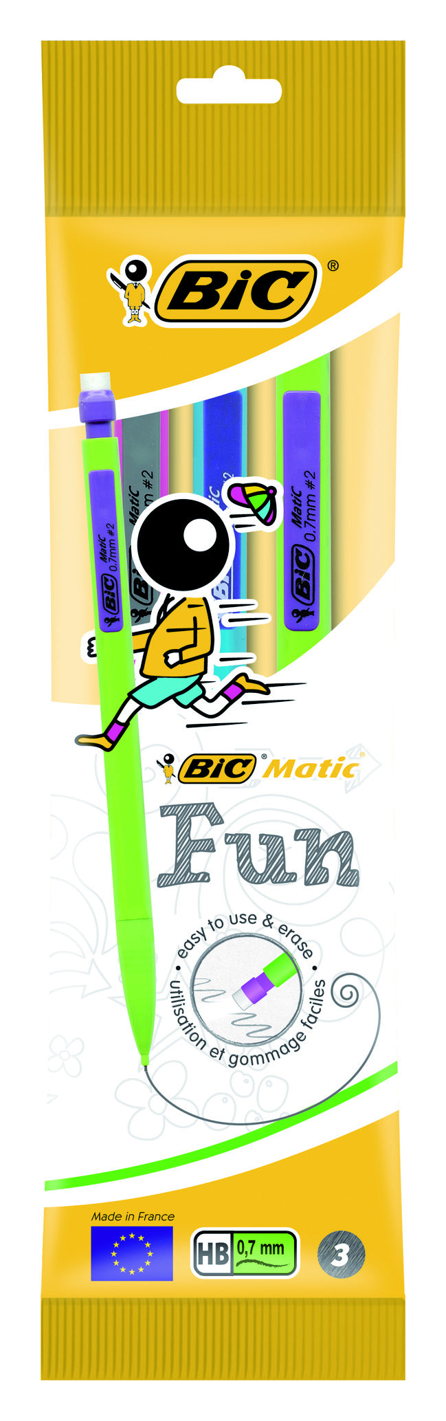 Bic - Druckbleistift Matic Fun HB 0,7 mm Blister mit 3 Stück