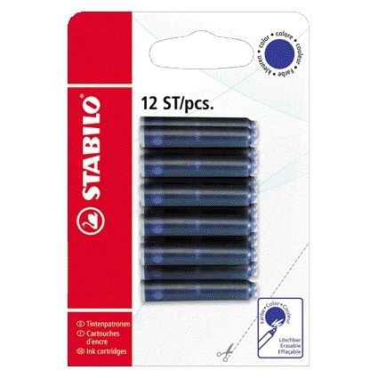Stabilo - Tintenpatrone blau Blister à 12 Stück