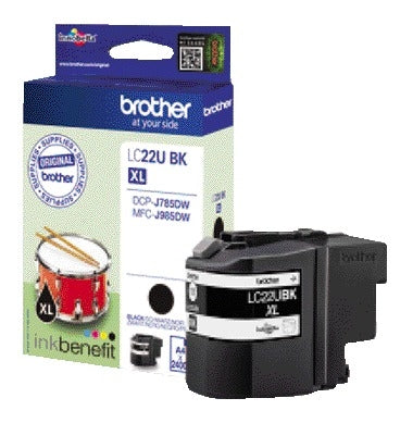 Brother - Tintenpatrone, 2.400 Seiten, OEM LC-22UBK, schwarz