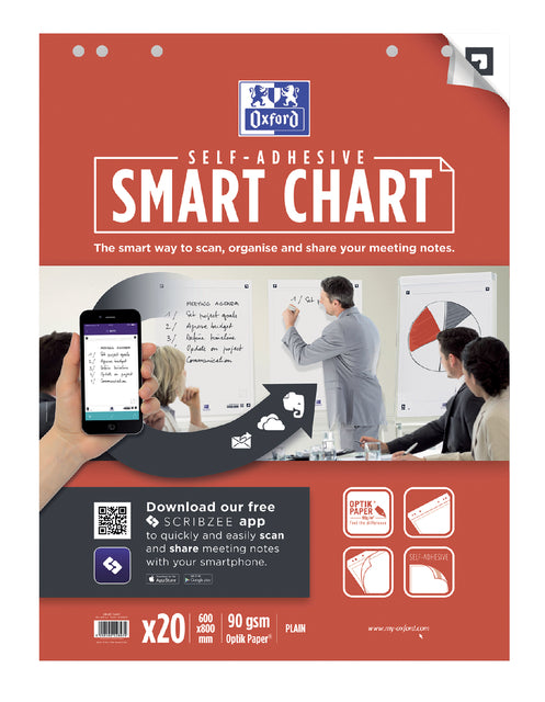 Flipoverpapier Oxford Smart 60x80 cm Blanco 90gr 20V