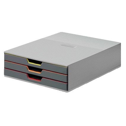 Langlebig – Varicolor Schubladenbox 3 Schubladen grau