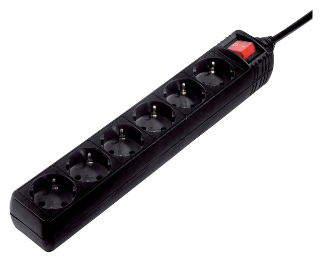 Sockelhama 6-fach gesichert 5m schwarz