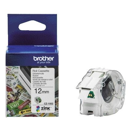 Brother – Etikett CZ-1002 multifunktional, 12 mm, 1 Rolle à 5 m, weiß