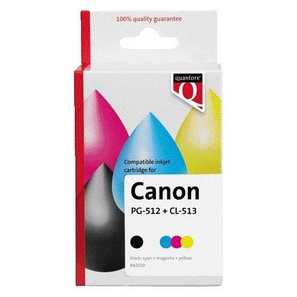 Quantore - Tintenpatronen-Alternative für PG-512 CL-513 Schwarz + 3 Farben