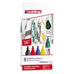 Edding - Textilmarker 4500 rund 2-3mm Basis sortiert 5 Stück