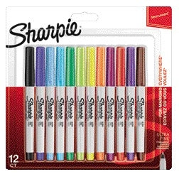 Sharpie – Filzstift, rund, ultrafein, lustig sortiert, Blisterpackung mit 12 Stück