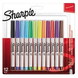 Sharpie – Filzstift, rund, ultrafein, lustig sortiert, Blisterpackung mit 12 Stück