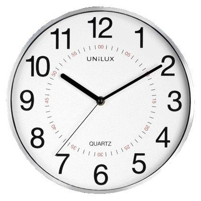 UNILUX - Wanduhr Aria Ø 28,5cm silbergrau/weiß