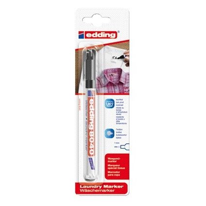 Edding - Wäschemarker 8040 rund 1mm schwarz im Blister | 5 Stück