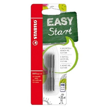 Stabilo - Bleistiftmarker Easyergo Nachfüllungen HB 3,15 mm Blister mit 6 Stück