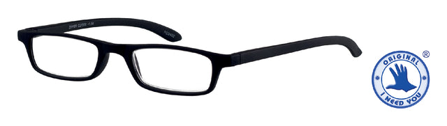 Lesebrille +2.50 Reißverschluss schwarz