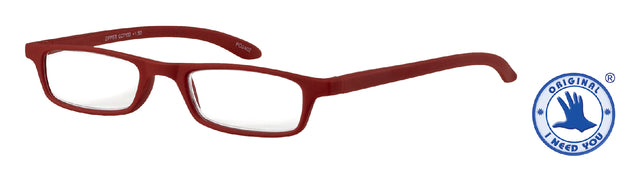 Lesebrille +3.00 Reißverschluss rot