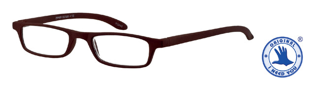 Lesebrille +1,00 Reißverschlussbraun