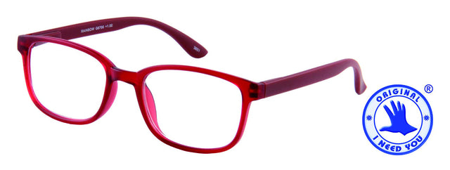 Lesebrille +1,50 Regenbogen dunkelrot