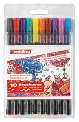 Edding - Brushpen 1340 sortiert, Karton mit 10 Stück