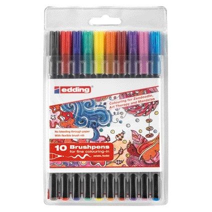 Edding - Brushpen 1340 sortiert, Karton mit 10 Stück