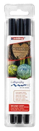 Edding - Kalligraphiestift 1255 schwarze Linie 2,0 3,5 5,0 mm Blister mit 3 Stück
