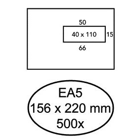 Quantore - Umschlag 156x220mm Fenster 4x11cm rechts 500 Stück