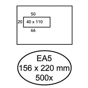 Hermes - Umschlag EA5 156x220mm Fenster 4X11links 500 Stück