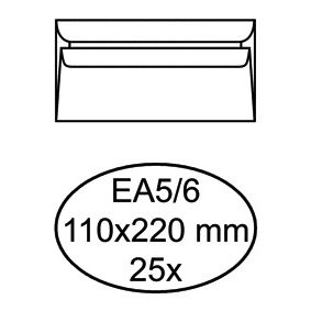 Quantore - Briefumschlagbank EA5/6 110x220mm selbstklebend weiß 25 Stück