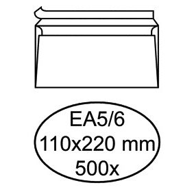 Klika – Briefumschlagbank EA5/6 110 x 220 mm, selbstklebend, weiß, Schachtel mit 500 Stück