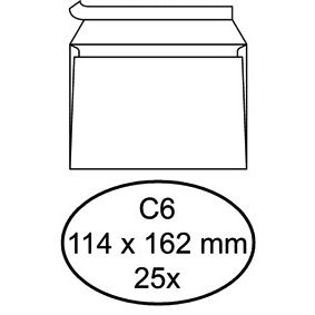 Quantore - Briefumschlagbank C6 114x162mm selbstklebend weiß 25 Stück