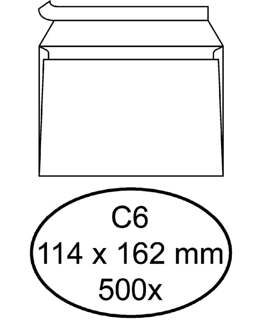 Umschlag Quantore Bank C6 114x162mm selbstadhäsiv weiß 500 Stück