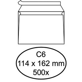 Quantore - Briefumschlagbank C6 114x162mm selbstklebend weiß 500 Stück