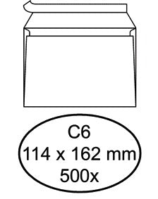 Quantore - Briefumschlagbank C6 114x162mm selbstklebend weiß 500 Stück