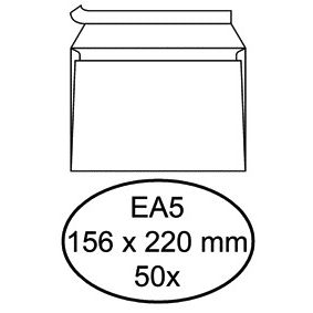 Hermes - Briefumschlag Bank EA5 156x220mm selbstklebend weiß Packung mit 50 Stück